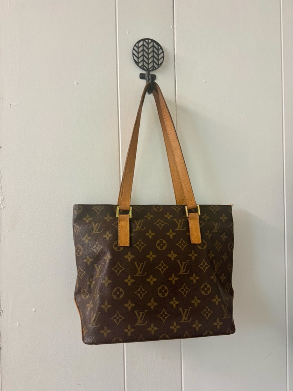 Louis Vuitton Brown Monogram Canvas Tote with Tan Straps - Picture 2 of 7